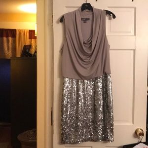 Dress with sequin skirt